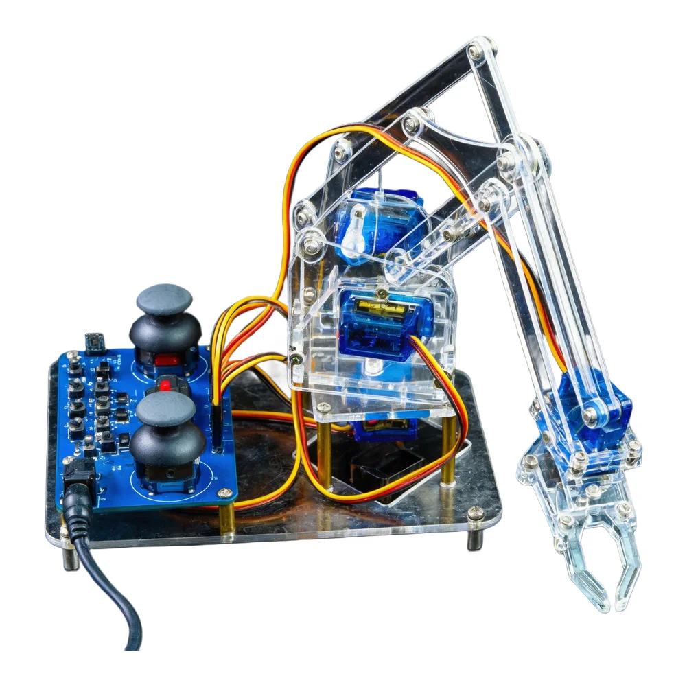 4 DOF Assembled Robotic Arm Kit with 51 for mcu Module for STEM Learning Robotics Experimentation for acrylic 25x20x5cm
