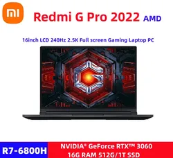 Xiaomi Redmi G Pro 2022 Laptop AMD R7 6800H 16G/32 RAM 512G/1T SSD Geforce RTX3060 GPU Notebook 2.5K 240Hz 16 ''Notebook do gier PC