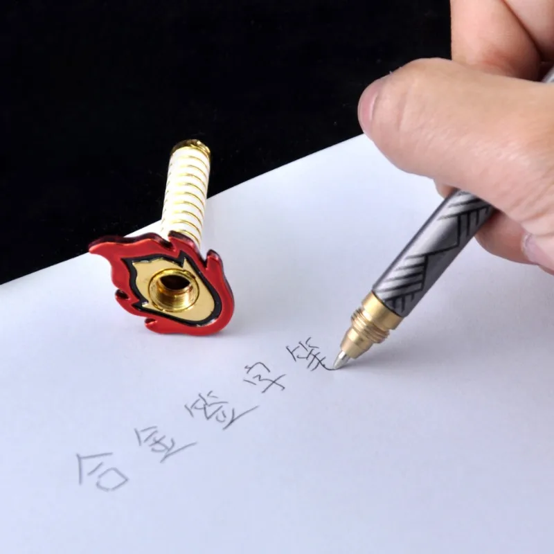 20cm 악마 슬레이어 Katana 펜 Tanjirou 검 Ainme Kimetsu No Yaiba 금속 닌자 칼 실제 일본 Katana 펜 사무라이 검 장난감