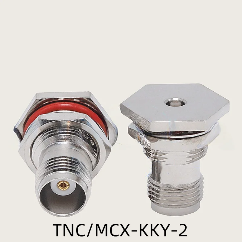 2pcs/LOT BNC/TNC Female to MCX Female  nut fixed panel through wall connector oscilloscope adapter