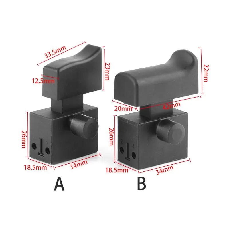 FA2-6/2B 250V AC Lock-On Trigger Switch for Angle Grinder Cut Off Machine Electric Power Tools with 6A Current Rating