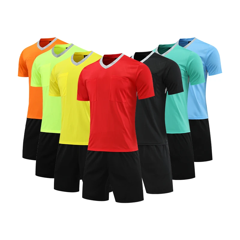 Professional Referee Jersey Set Custom Adult Soccer Jersey Set Football Referee Uniform Men Training Set Foot Team Shirt