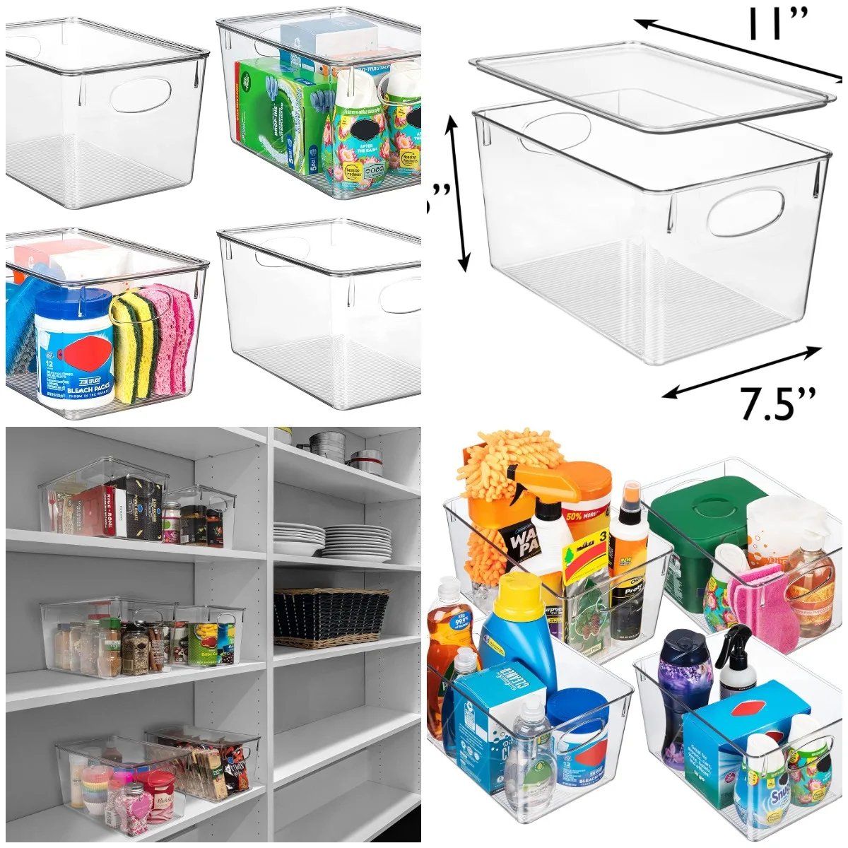 

Пластиковые контейнеры для хранения с крышками, упаковка из 4 штук — органайзеры для кладовой и шкафов, контейнеры для хранения в холодильнике