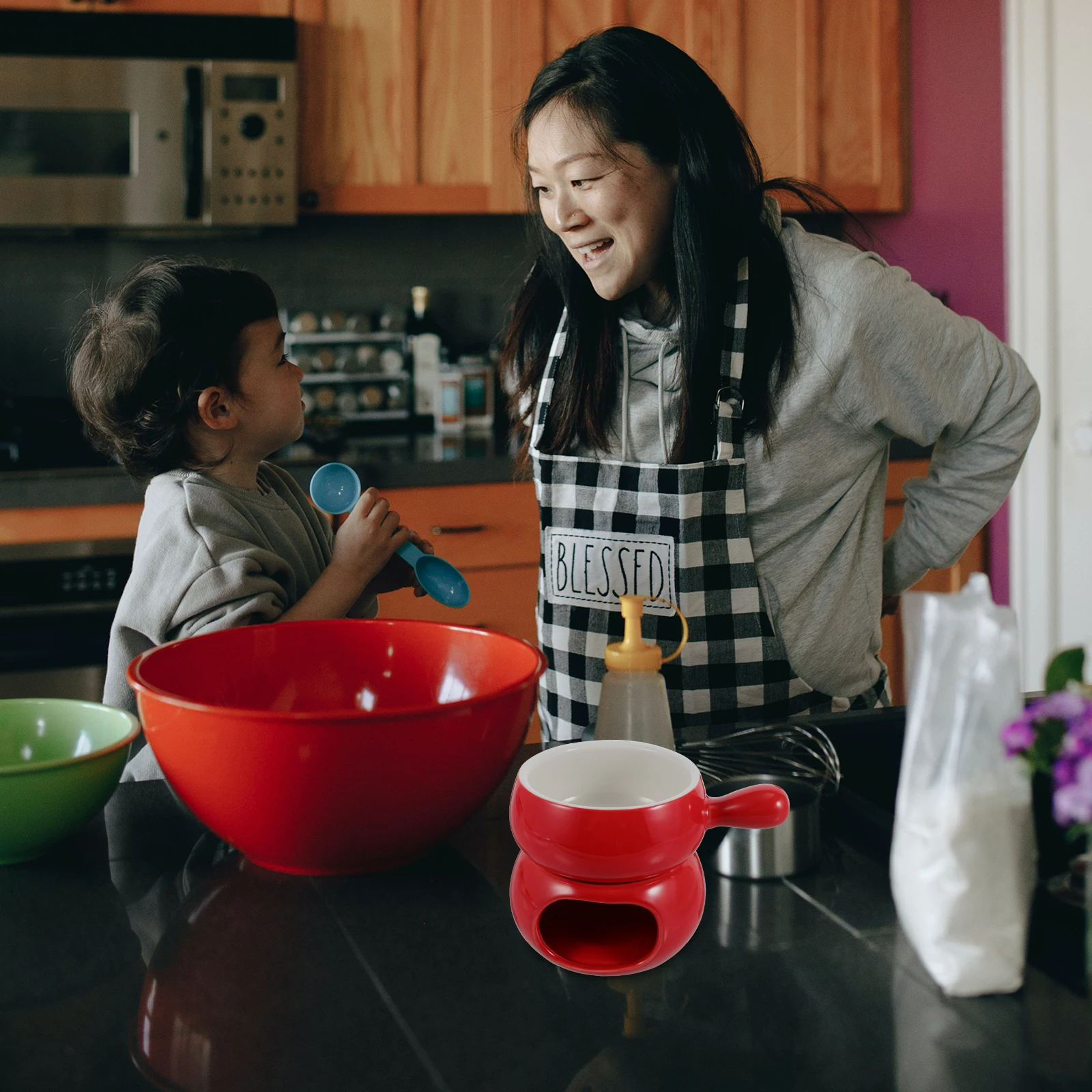 

1Set Ceramic Chocolate Melting Pot Creative Cheese Fondue Kitchen Accessory Butter Candy Melting Tool for Home Restaurant