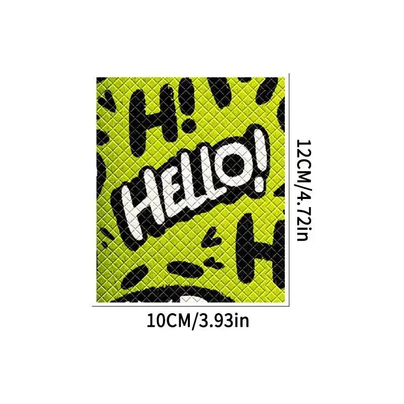 2Pcs 2D Flat Hello Graffiti Handlebar Vinyl Stickers, Waterproof Anti-Slip Decal for Moto Bike Scooter Decor, Holiday Gift