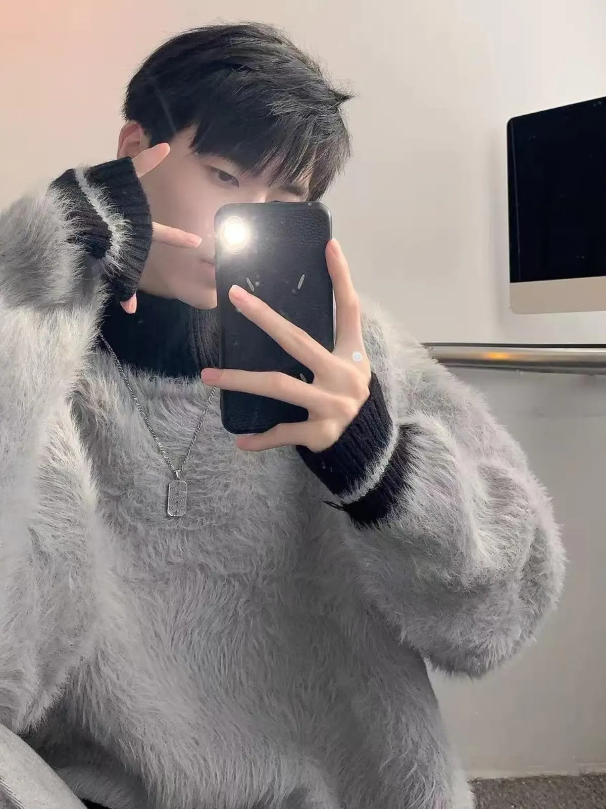 

Пуловеры с меховым воротником для мальчиков Мужской классический повседневный деловой костюм с полосатым узором для офиса и ежедневных поездок на работу, стандартный крой, шерсть