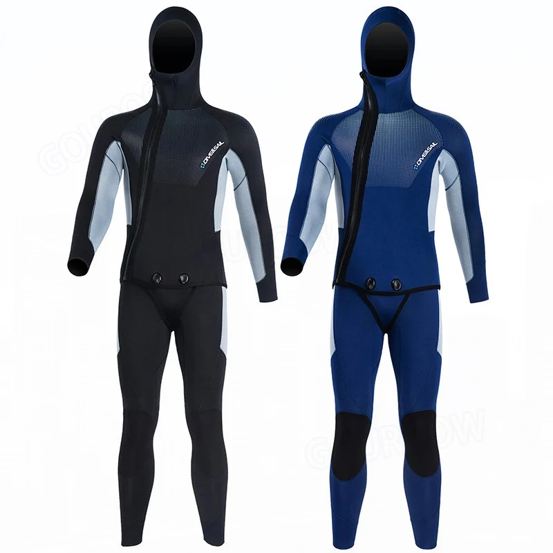 

Warm Diving Suit 5MM Hooded Split Thick Diving Suit Men's Deep Snorkeling Surfing Swimming Cold and Wet Suit