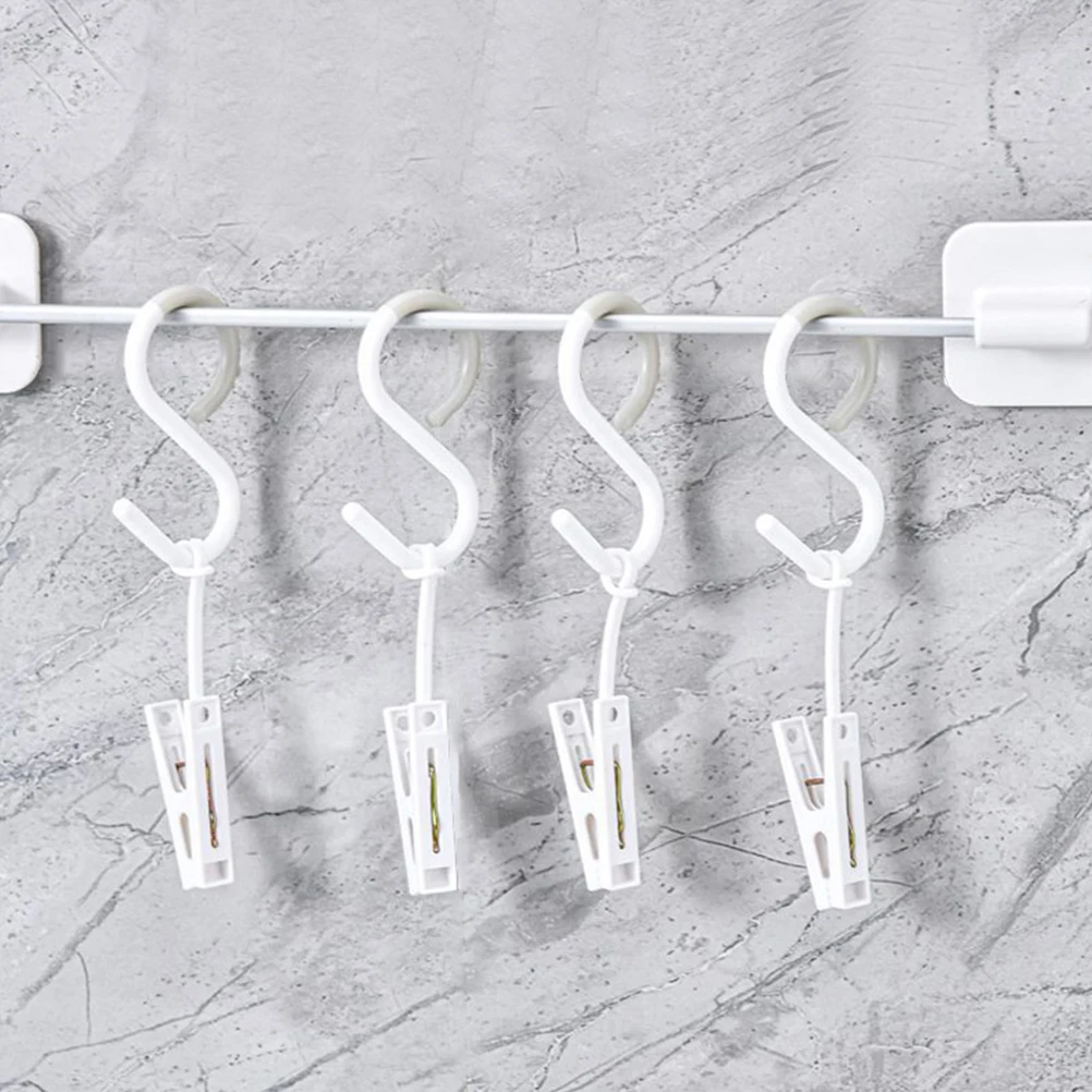 

12pcs S Hooks Small Plastic White Color Bathroom Kitchen Closet Multipurpose Key Hooks Hanging Clothes Hanger Coat Holder