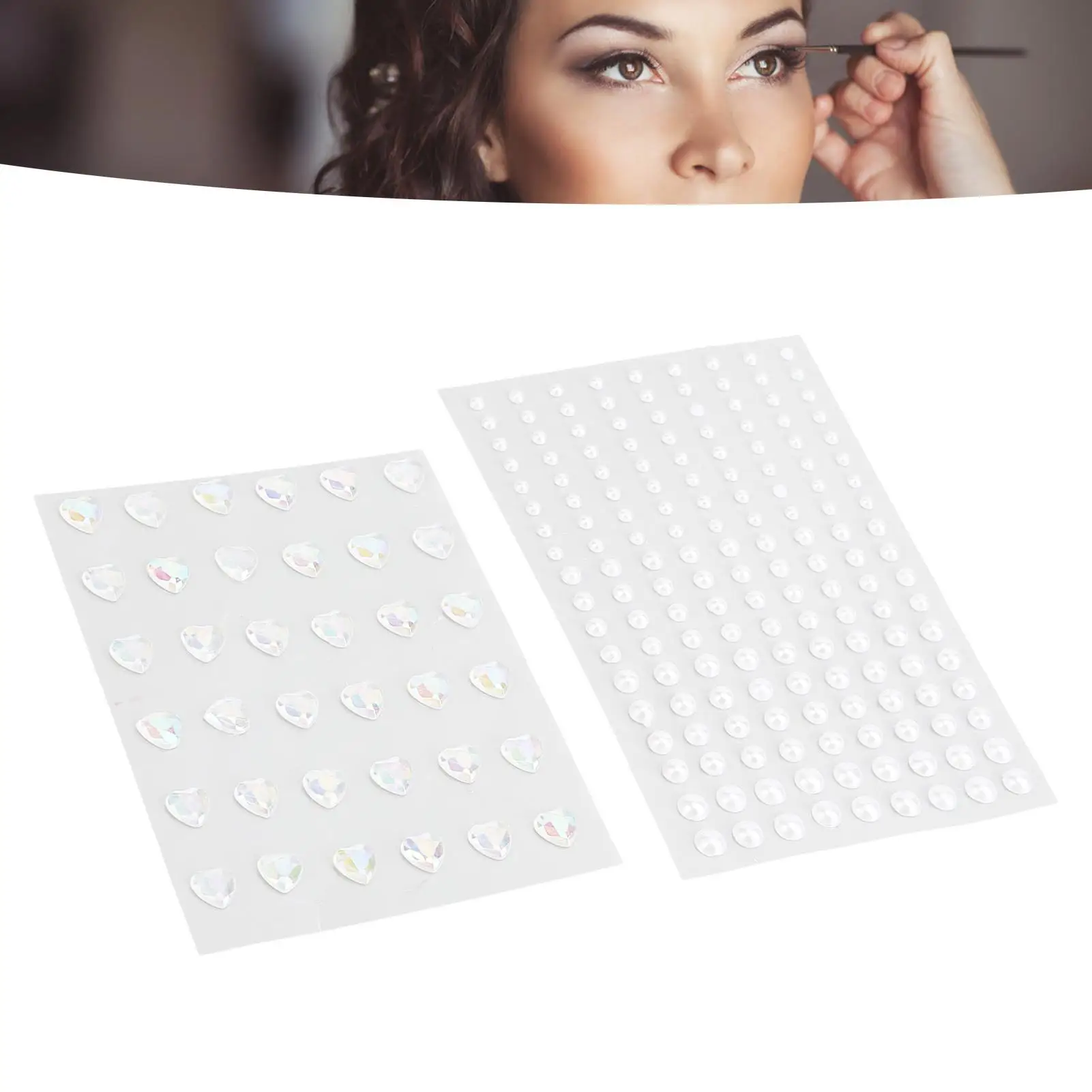 Shimmering Heart Stickers for Face and Eye Adornment