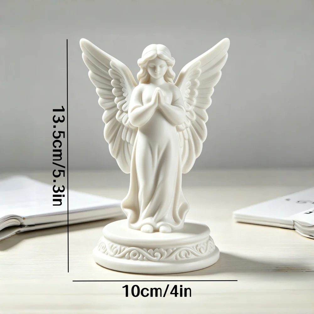 White Prayer Angel Figurine, Guardian Angel Statue, Entryway Decor—Perfect for decorating your home