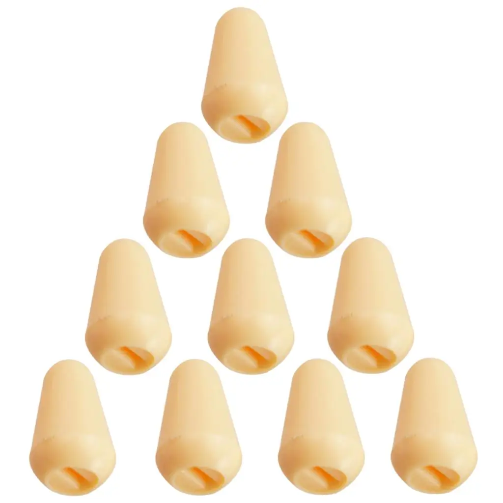 Electric Guitar Toggle Knobs Plastic Beige Cap 10pcs 5 Way Switch Tips for ST SQ Guitar Cranksets