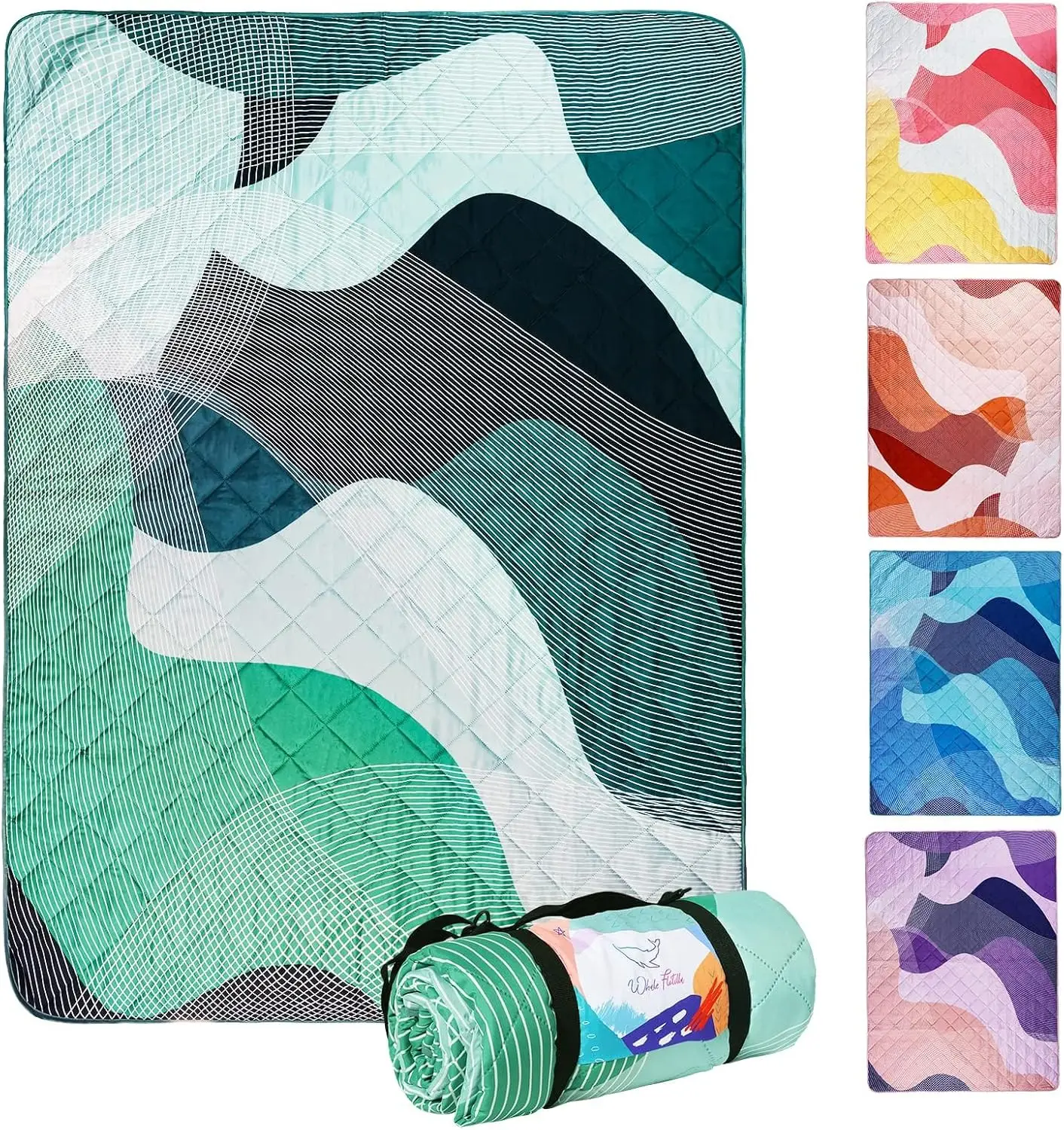 

Extra Large Waterproof Picnic Blanket 60x80, Lightweight & Portable Outdoor Mat for Beach Camping Hiking, Easy Clean, Foldable, Soft, Green