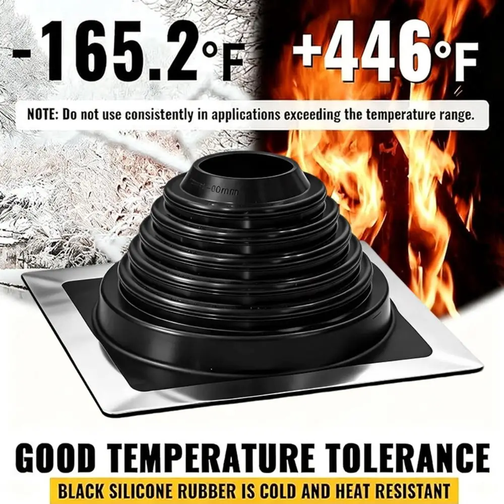 Silicone Roof Pipe Boot Flexible Waterproof Vent Pipe Cover High Temperature Roof Pipe Sleeve