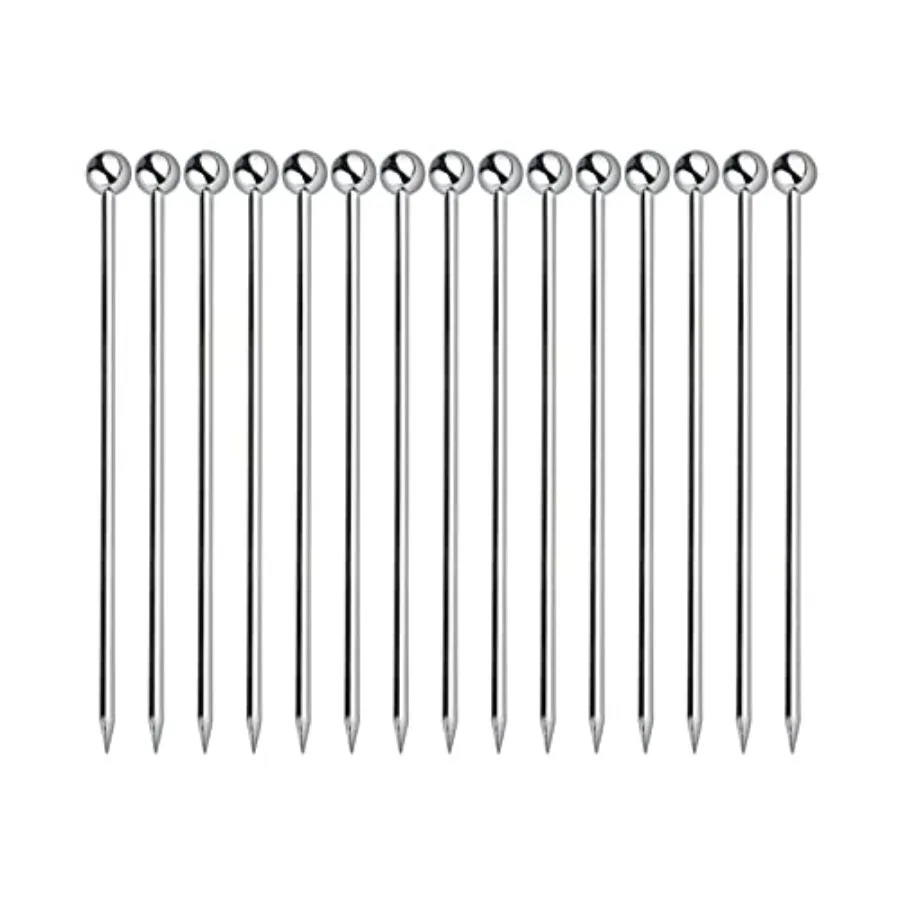 

15PCS Cocktail Picks Metal Stainless Steel Cocktail Toothpicks Reusable Cocktail Skewers Garnish Picks Bloody Mary Skewers Meta