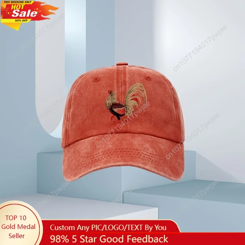 [قبعة بيسبول بطبعة الدجاج] قبعة بيسبول بطبعة دجاج قابلة للتعديل للجنسين |   قبعة أبي ذات حافة منحنية للتخييم في الهواء الطلق، والسفر، والليو