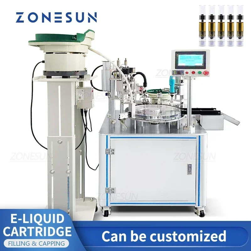 ZONESUN ZS-EL450 Riempitrice automatica di liquidi per la linea di imballaggio della siringa del fiala dell'atomizzatore della cartuccia dell'e-liquido