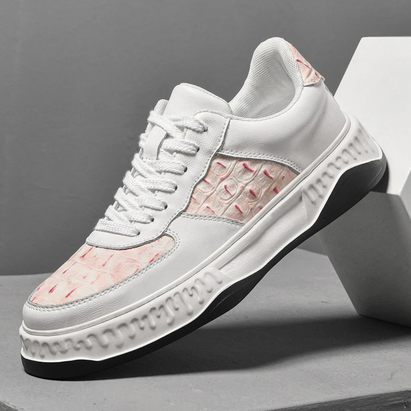 

Men's Fashion Casual Shoes Genuine Leather Upper Lace-Up Comfort Trainer for Walking, Outdoor, Business, and Leisure Activities