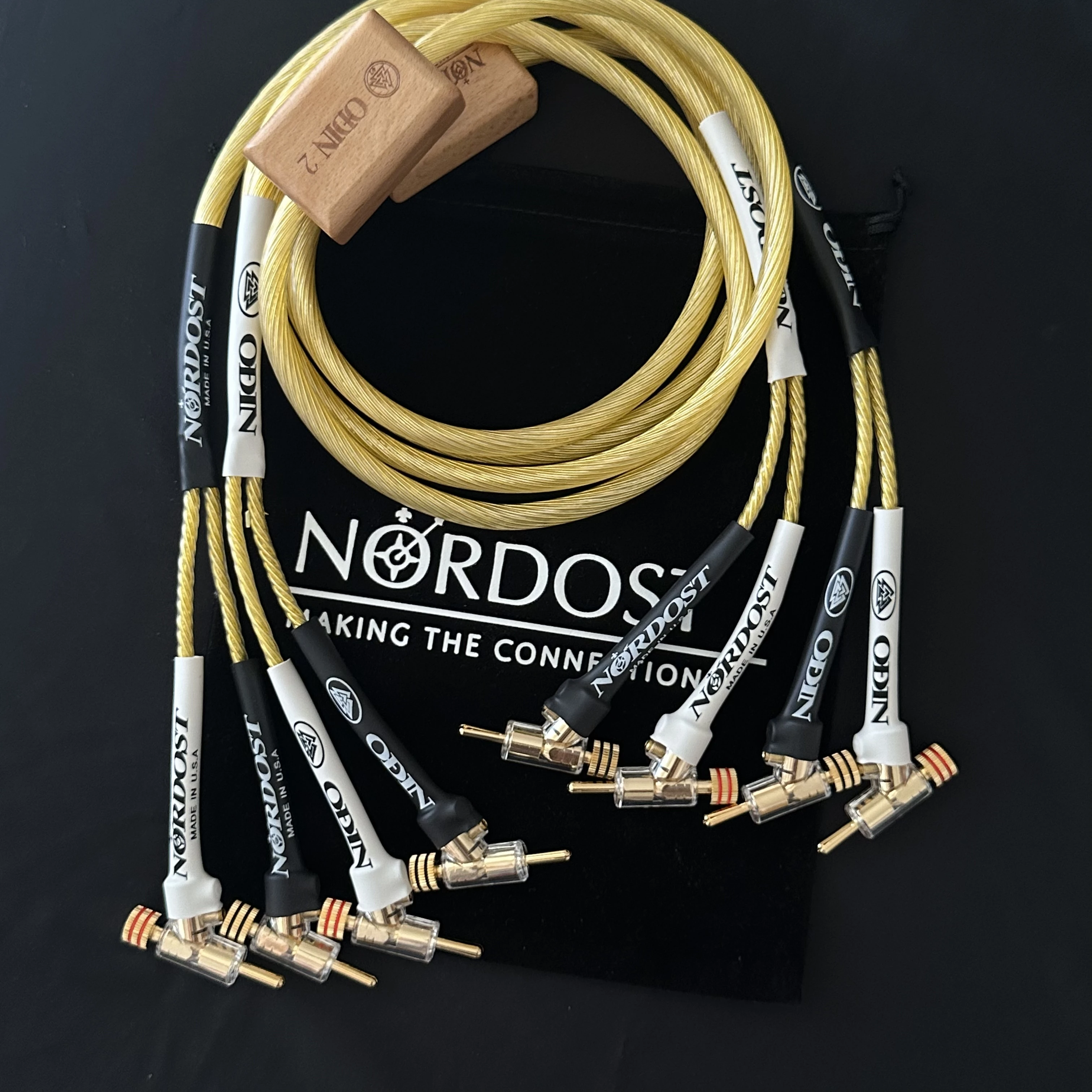 Nordost Odin 2 Gold Speaker Cable Sterling Silver audiophile Loudspeaker amplifier Wire with gold Plated Gun Banana Plug 1 pair