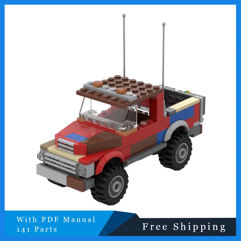 

141 PCS City Red Freight Truck Multifunctional Agricultural Vehicle Building Block Model Creative DIY Toy For Boys Birthday Gift