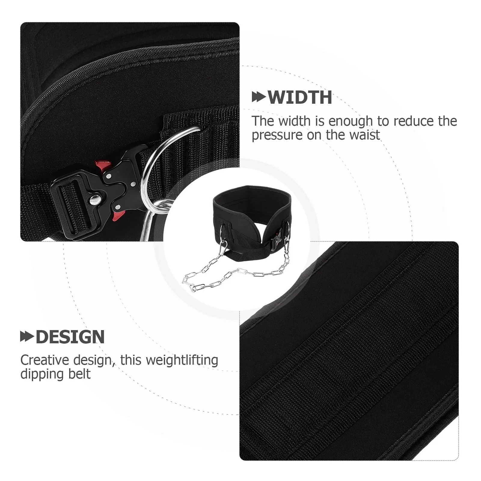 

Weightlifting Waist Belt Chain Durable Muscles Resistance for Bodybuilding Fitness Sports Weight Dip Belt Belts for Exercises