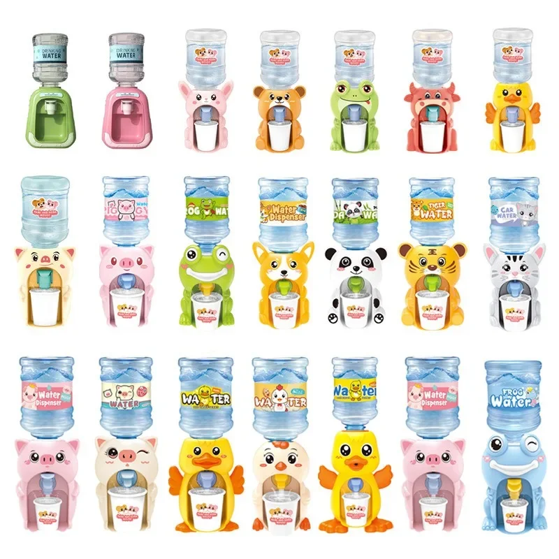 

Mini Water Dispenser for Children Kids Gift Cute Cold/Warm Water Juice Milk Drinking Fountain Simulation Cartoon Pig Kitchen Toy