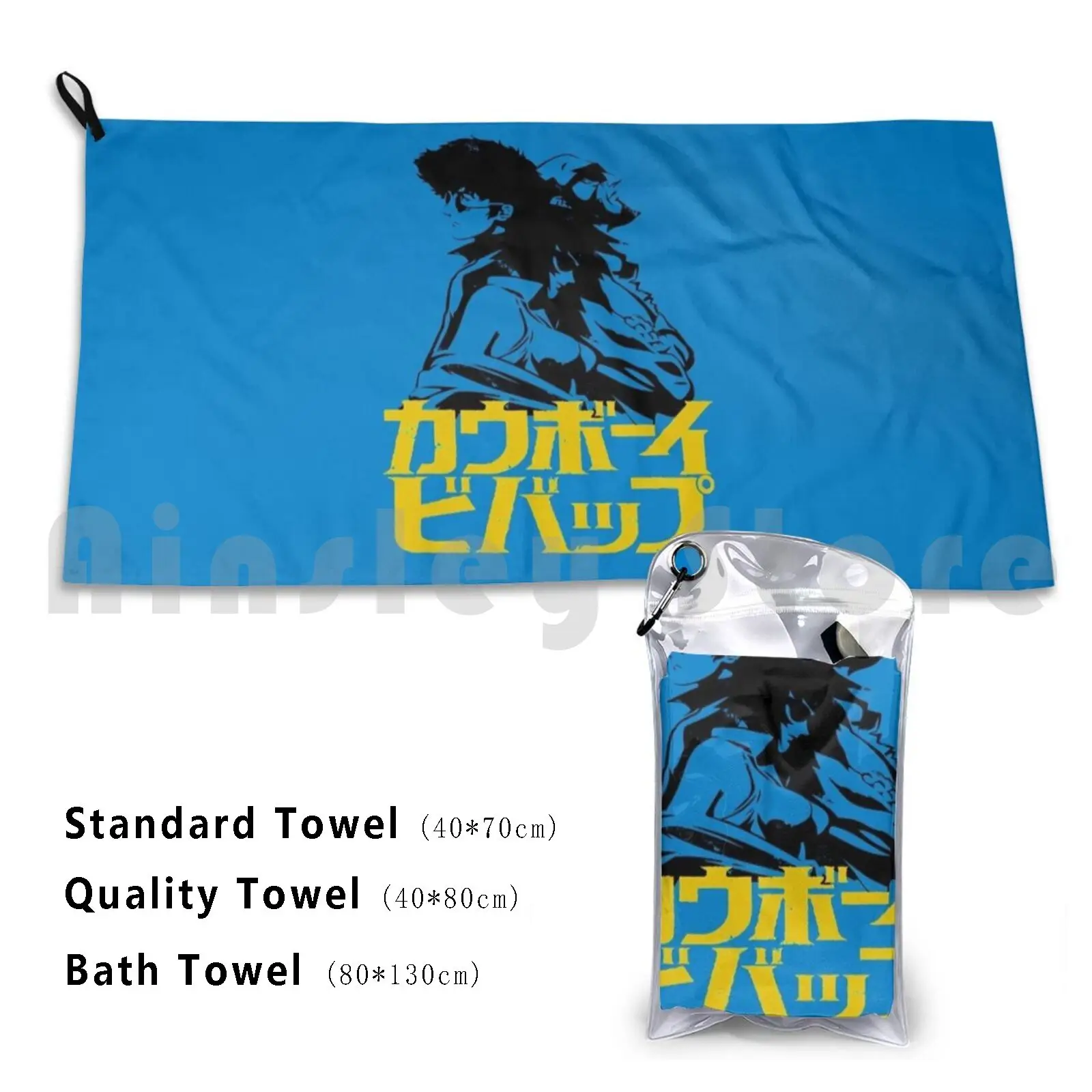 001b Space Cowboy Custom Towel Bath Towel Cowboy Bebop Anime Write Manga Yexart Spike Faye Jet Valentine