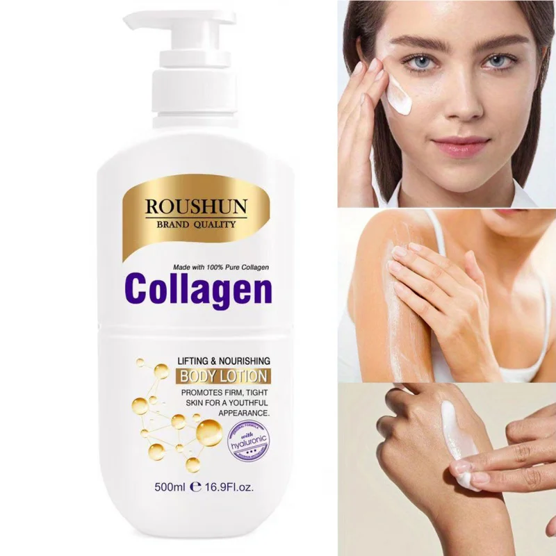 500 ml Kollagen-Körperlotion, langanhaltender Duft, erfrischend, nicht fettend, feuchtigkeitsspendend, feuchtigkeitsspendend, Ganzkörper-Unisex, für alle Jahreszeiten