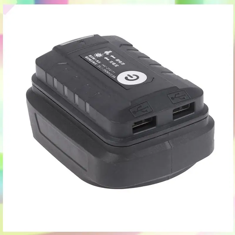 

B23B Adapter LED Lamp Flashlight USB Mobile Phone Charger For 18V Li- Battery Black