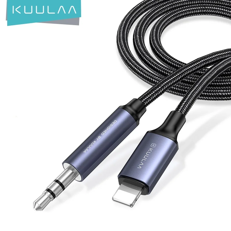 

KUULAA Aux Cable For iPhone to 3.5mm Jack Male Cable Car Converter Headphone Audio Adapter For iPhone 13 12 11 Pro XS Max X XR 8