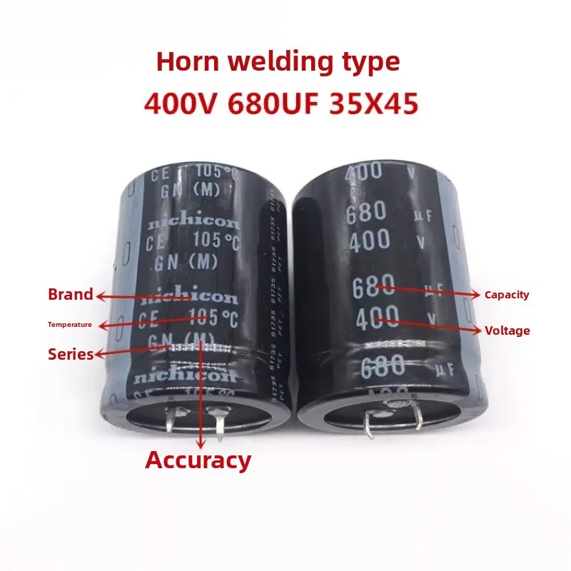 (1pcs)400V680UF 35X45mm Nichicon Electrolytic Capacitor 680UF 400V MM35 * 45 GN 105 Degrees