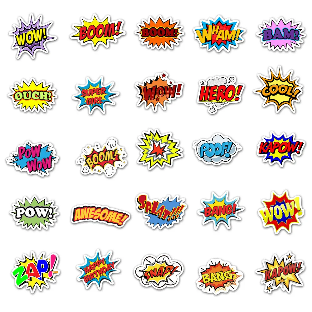 50 peças adesivos de letras surpresa em inglês rock-à prova d'água e removíveis para bagagem, decoração de mala gravaçãoYourLife Store