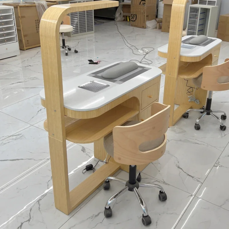 

Manicure Wooden Nail Table Japanese Simple Double Nail Table Design Nordic Beauty Mesa Manicura Salon Furniture ZT50MT