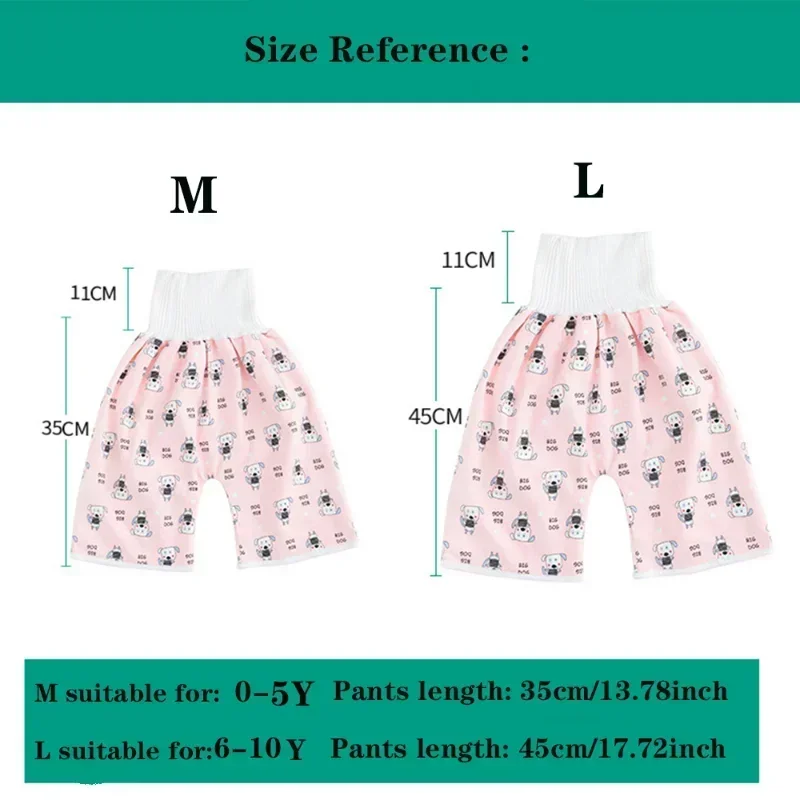 Baby Waterproof Diaper Pants Skirt for Potty Training Baby Comfy Diaper Short for Boys and Girls Sleeping Bedclothes