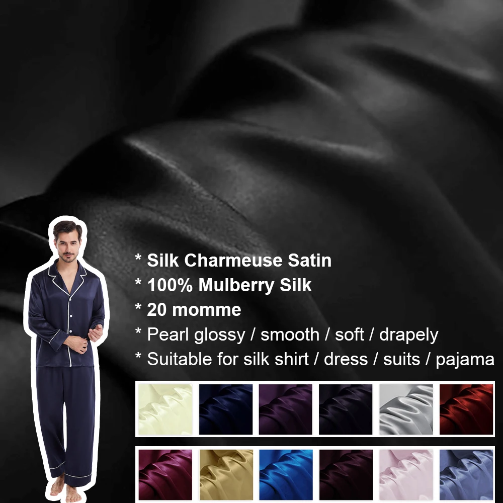 

CISULI 100% шелковый атлас Charmeuse 22momme, ширина 114 см, простыня из плотной шелковой ткани, пижамный материал для шитья, китайский шелковый поставщик