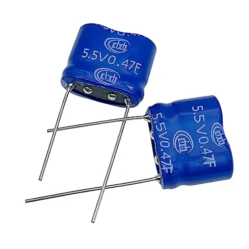 2 pcs 8.5X17X14mm(0.33x0.67x0.55in) Super Capacitor 5.5V 0.47F Super Farad Capacitance Winding Type Energy Storage