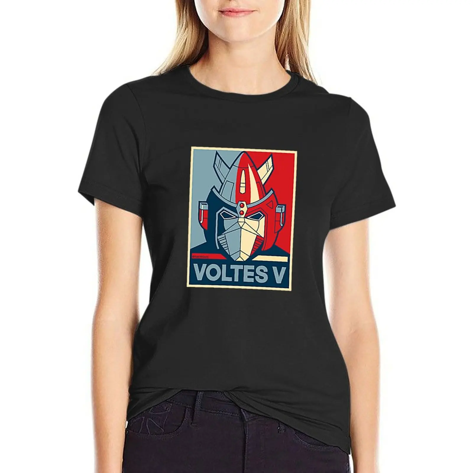 

Japan Voltes V Classic Robot Japanese Anime T-Shirt sweat summer top animal print fashion woman blouse 2025