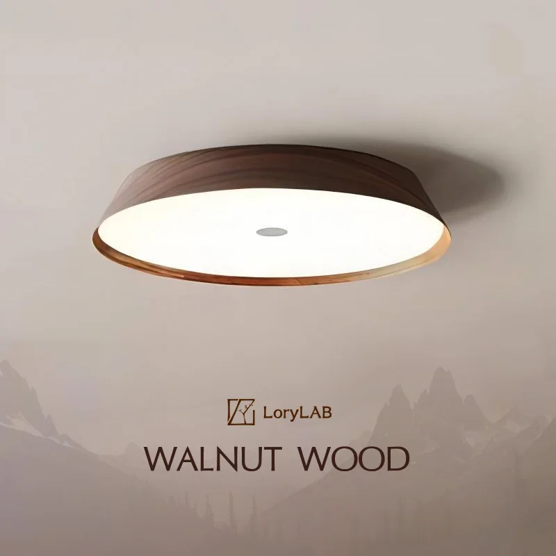 

Walnut Color Flush Mount, Wabi-sabi Modern Minimalist Style, Ceiling light for Living room, Bedroom, dining Room, Study Room