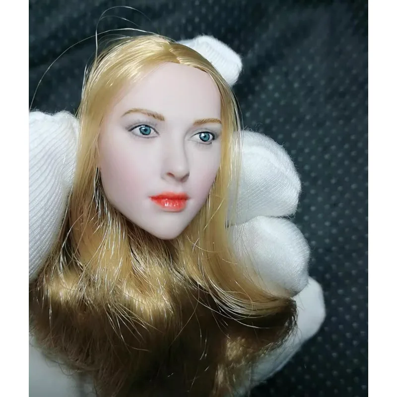 

1/6 масштаб Европа Америка блондинка красота голова резьба женщина солдат голова скульптура модель для 12 "фигурки Ph Body