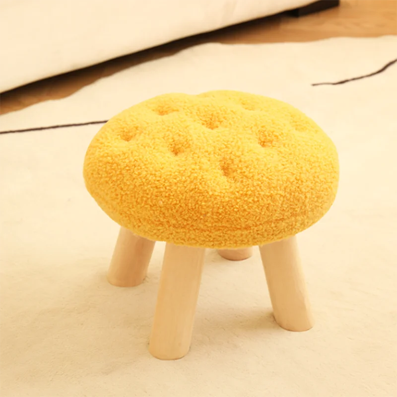 Wood Portable Shoe Foot Stool Ottoman Design Cute Small Modern Round Foot Stool Nordic Design Taburetes Living Room Furnitures