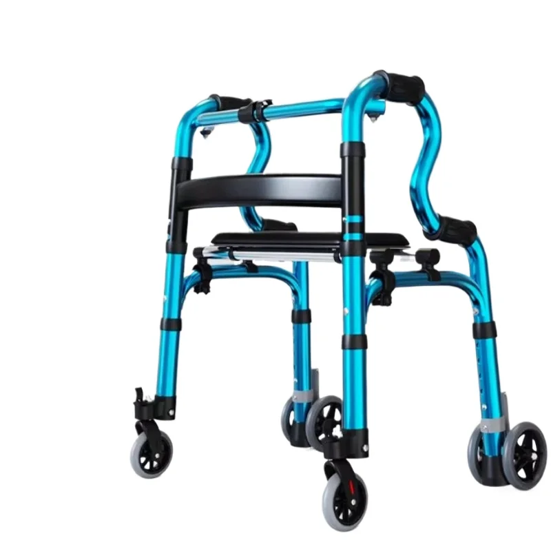 Andador Plegable Ajustable con Ruedas Antideslizantes, Ayuda Ligera para la Movilidad de Personas Mayores, Soporte para Caminar Postoperatorio