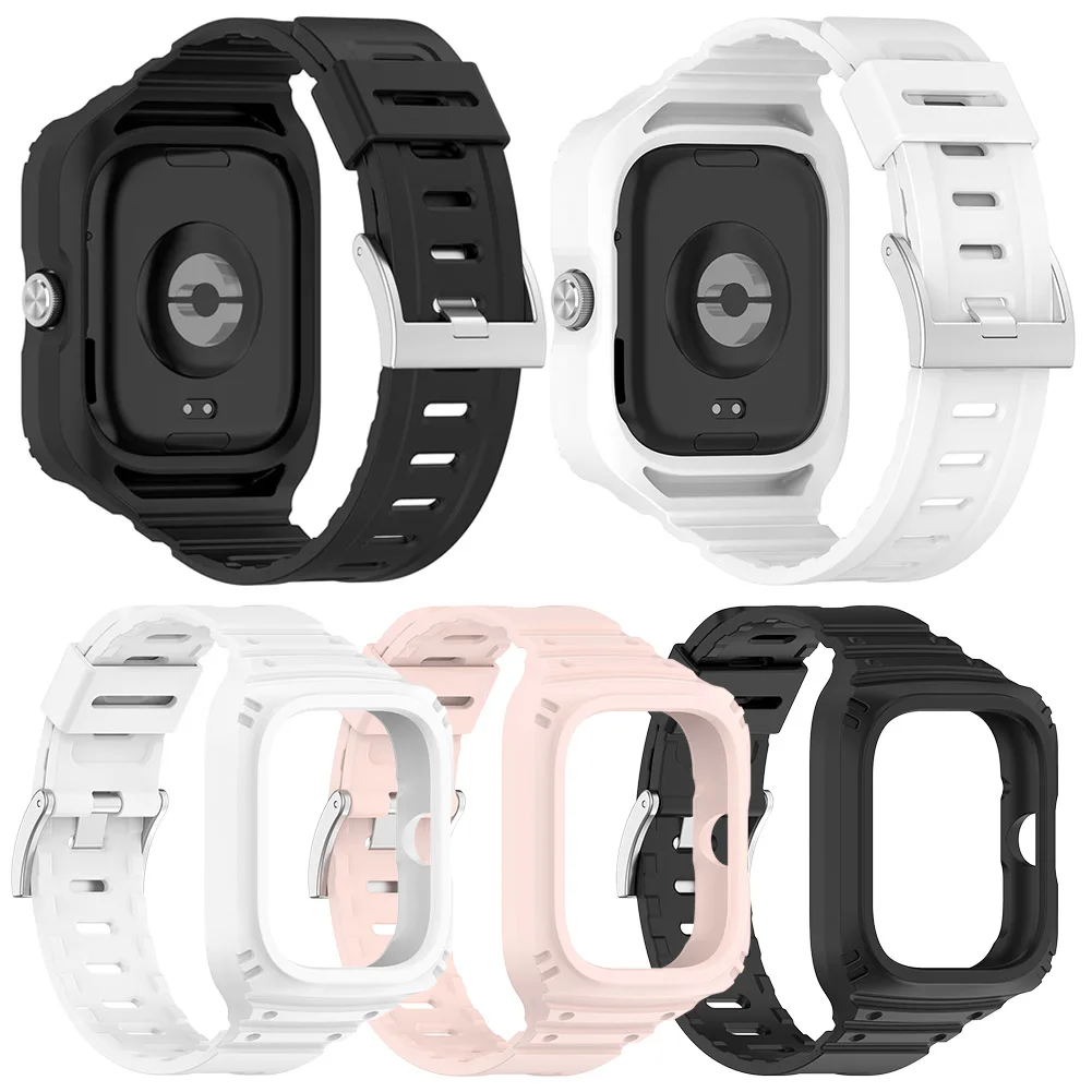2 In 1 For Redmi Watch 4 Case + Strap Waterproof Smart Watch Protector Shell and Band Wristband Replacement Watch Accessories
