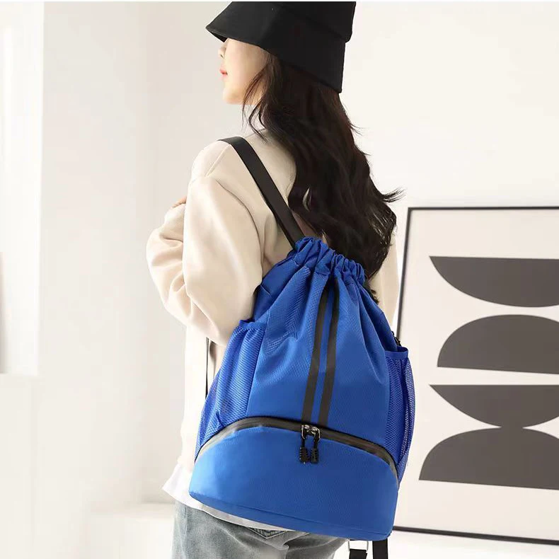 Sport Basketball Soccer Gym Bags for Men/Women,Drawstring Backpack with Ball and Shoe Compartment,Simple Design Shoulder Bags