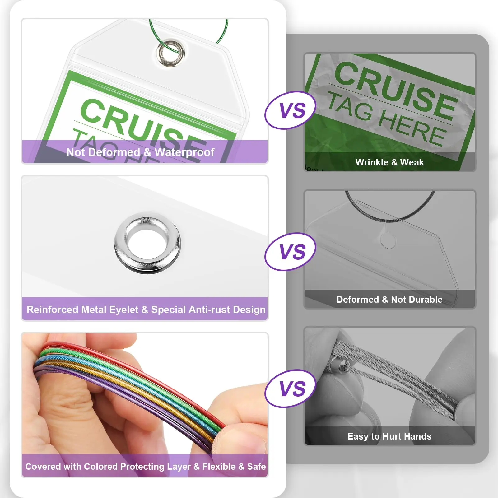 1/5/10pcs Cruise Luggage Tags Carnival Clear Luggage Tag Holder Zip Seal With Steel Loop Waterproof Fits All Cruise Line Cruise