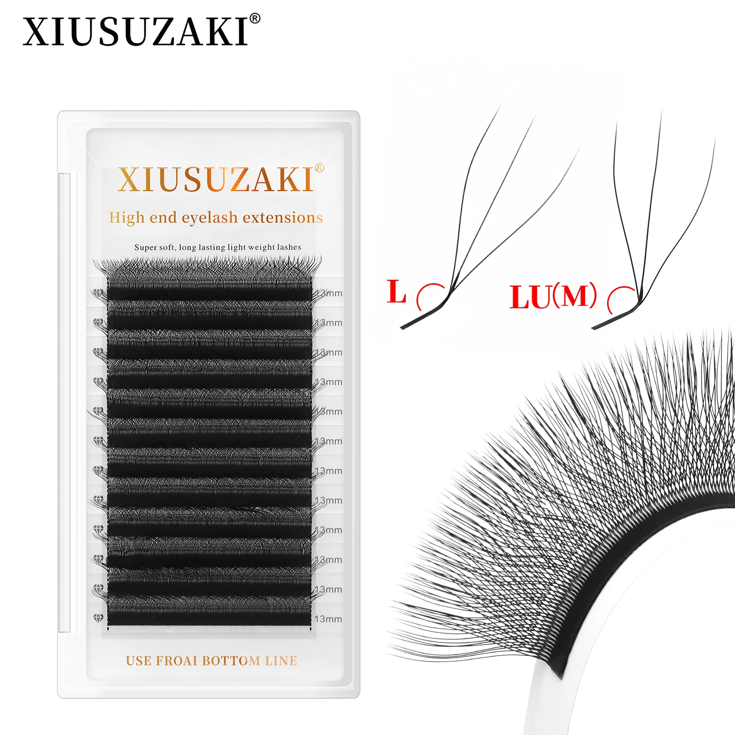 XIUSUZAKI L/LU/M Curl 3D W Lashes Extensions Hand Woven Soft Light Natural W Shape Eyelash Premade Volume Fans Individual Lashes