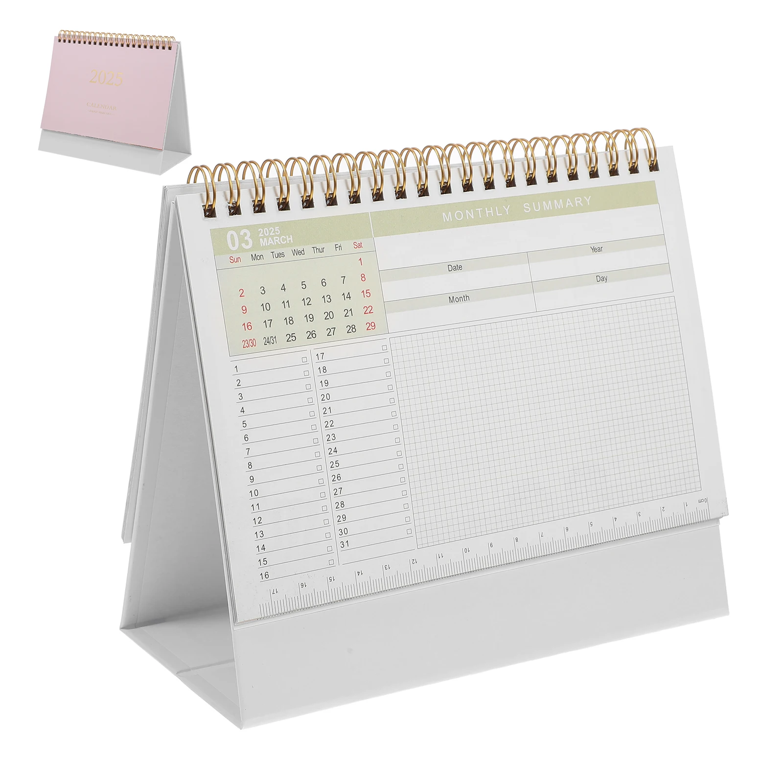 

Desktop Calendar 2025 Modern Styling Planner Decor Paper Flip Office Desk Calendars Versatile Functionality Sturdy Metal Coil