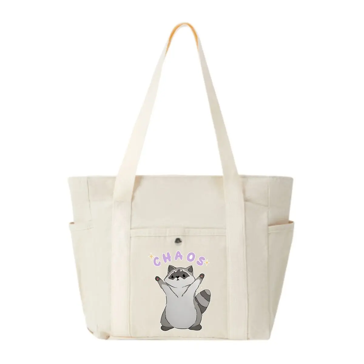 

Raccoon Chaos Graphic Art Large Capacity Multi-Pocket Shoulder Bag Office Commute Tote