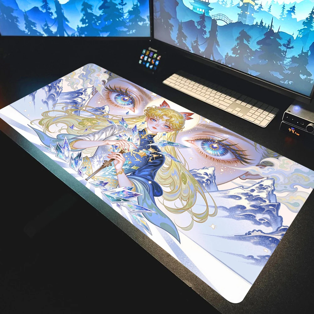 

Anime Girl Keyboards Gaming Color Non-slip Mouse Pad Mouse Desk Eyes Office Mousepad Kawaii Mausepad Slip-resistant Gta Rug