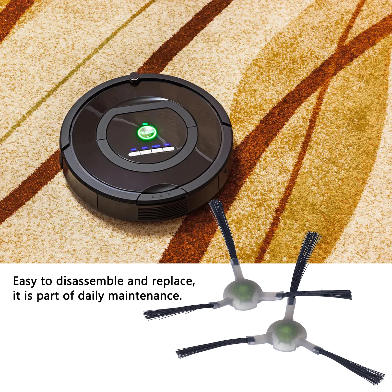 4 ชุดแปรงด้านข้างเปลี่ยนสําหรับ Lefant M210 M210S M210B M213 Robtic เครื่องดูดฝุ่นแปรงด้านข้างเครื่องดูดฝุ่นแปรงด้านข้าง