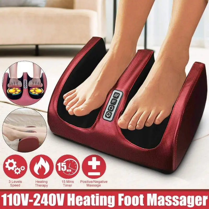 เครื่องนวดเท้าไฟฟ้าบําบัดความร้อนการบีบอัดร้อน Shiatsu Kneading Roller ผ่อนคลายกล้ามเนื้อบรรเทาอาการปวดสปาเท้าเครื่อง