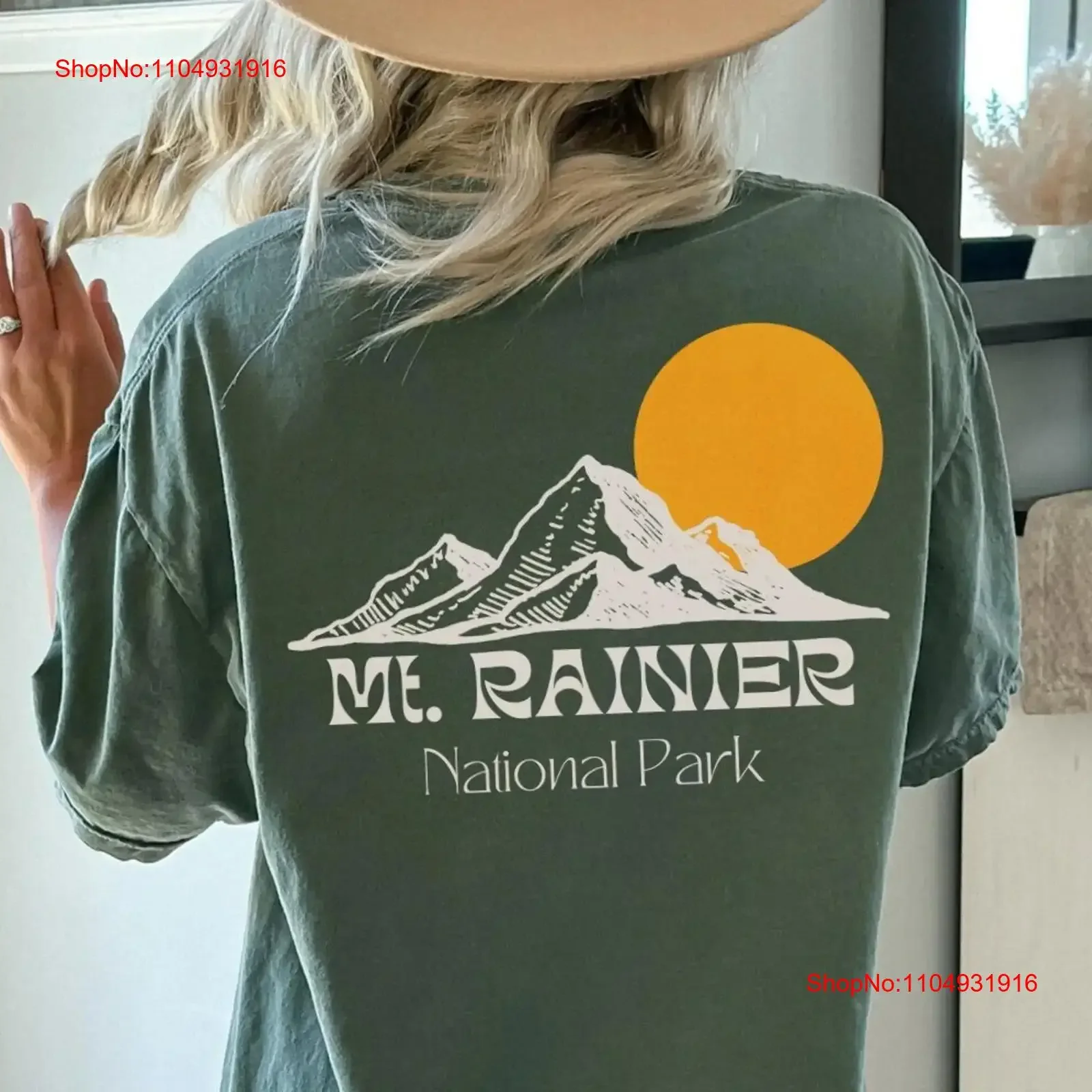 تي شيرت Mount Rainier National Park تي شيرت Granola Girl جمالي كبير الحجم من Mt Pacific North West جرافيك مغسول عتيق للجنسين